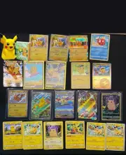 Pikachu Card Lot Of 20, Cute Pokemon Collection : Plus Pikachu Plush & Binder