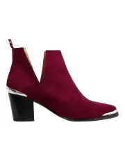 [Belle & Bloom] Austin Suede Ankle Boot in Red