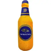 Pets First NFL Beer Bottle Plush Toy for Dogs & Cats Dog Chew Toy with Squeaker