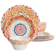 Laurie Gates 134297.12R California Designs Tamayo 12 Piece Melamine Dinnerware