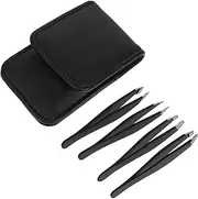 MUCKLILY 1Set Professional Stainless Steel Eyebrow Tweezers Kit Ergonomic Hair Removal Tool for Beauty and Grooming for Friends and Family