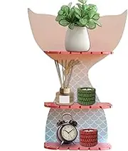 Wooden Floating Shelves, Mermaid Fishtail 3-Tiered Storage Stand, Wall Mounted Floating Shelf, Farmhouse Wood Shelves Wall Decor for Bathroom, Living Room, Bedroom, and Kitchen
