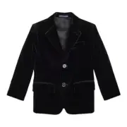 NEW $475 Polo Ralph Lauren Baby Boy Velour Blazer Tuxedo Coat Black 4Y