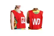 7pcs Set of Summit Netball Bibs Senior Team Pack Bulk Net Ball - Red Colour