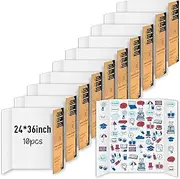 10 Pack Trifold Poster Board, IKAYAS 24" X 36" Single sided White Tri-fold Poster Boards, Science Fair Display Boards Posterboard Foamboard for Mounting, Art, Display, Projects Classroom Supplies