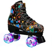 Double Row Four-wheel Roller Skating Shoes for Adult Children - Size 34