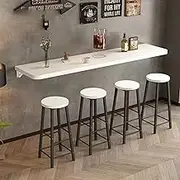 Wall Mounted Floating Desk for Home Kitchen Space Saving Narrow Dining Table White (180 * 40) Foldable and Ideal for Bar or Tea Shop