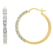 Miracle Hoop Earrings with 1/4ct of Diamonds in 9kt Yellow Gold
