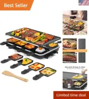 Raclette Table Grill Electric Griddle Indoor Grill Korean BBQ Grill, 2 in 1 E...