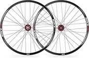 RXR Cycling Mountain Bike Wheelset 26/27.5/29 inch, Disc Brake Aluminum Alloy 32H for MTB Wheels,8-11speed Casstte Hubs (Red, 27.5 inch)