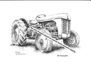 Ferguson Farm Tractor ~ Pen & Ink Print