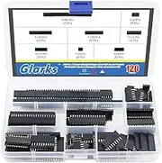 Glarks 120Pcs 2.54mm Straight Single Row PCB Board Female Pin Header Socket Connector Strip Assortment Kit for Arduino Prototype Shield(Single Row)