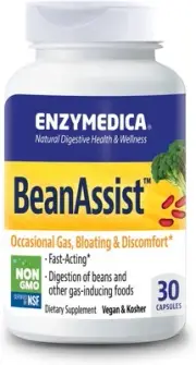 Enzymedica BeanAssist 30 Capsules, Digestive Support, Fast-Acting Formula