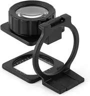 15X Portable Foldable Magnifier Stand with Measure Scale - Optical Lens Loupe for Detailed Inspection, Tool for Hobbies, Crafts, and Reading