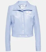 [Courreges] Courrèges Reedition cropped vinyl jacket AU 12 blue