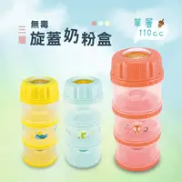 在飛比找PChome24h購物優惠-台灣益晉 110cc外出分裝三層奶粉盒-三色