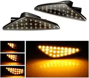 2x 27 SMD Sequential Dynamic Amber LED Front Fender Side Marker Lights Turn Signal Light for BMW F25 X3 E70 X5 E71 X6 Black LED Lamps