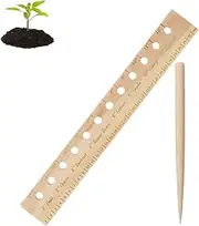 Spacer Tool Seeder Planting Ruler, Seeding Square Garden Template, Seeding Spacing Ruler with Holes and Plant Dibber, Precise Planting and Spacing for Vegetable, Gardens, Yard (1 pcs)