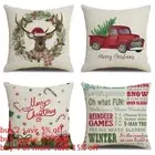 Truck Sofa Christmas Tree Chair Pillow Cover Christmas Pillowcase Cushion Cover