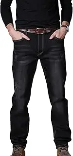 [JEShifangjiusu] Men's Casual Style Straight Fit Jeans Slim Stretch Skinny Denim Pants Classic Lightweight Relaxed Retro Jean, Blacka3, 38
