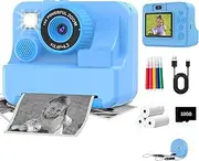 Kids Camera, Instant Camera for Kids with 32GB Card, 1080P HD Kids Camera Instant Print, Digital Camera for Kids with 3 Rolls Print Paper and Colour Pens, Birthday Holiday Choice for Kids