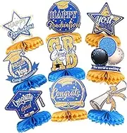 KOMBIUDA Honeycomb Party Decorations 9pcs Graduation Table Centerpieces Unique Cheerful Party Supplies