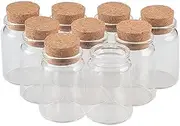 80ml Beautiful Glass Jars Bottles with Cork Empty Glass Bottles Wish Bottles Wood Stopper Mini Transparent Glass Wishing Bottle Essential Oil Cans Vial 6pcs