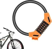 Bike Lock Combination, Keyless Cable Lock, Anti-Theft Security Gear, 5-Digit Resettable Code, Flexible Steel Wire, Weather-Resistant Coating, Perfect for Scooter, Road Bike, 6.06x5.75x1.38 inches