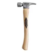 10 oz Titanium Smooth Face Hammer with 14 1/2 in. Curved Hickory Handle Stiletto