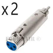 2 Pack - 3-Pin XLR Female to RCA Male Plug Audio Cable Microphone Mic Adapter