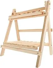HYTROVE 2Tier Wooden Desk Storage Rack Elegant Table Organizer for Office Dormitory and Home Decor Versatile Cup Flowerpot and Book Shelf