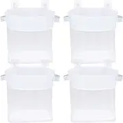 NIPUAEGO 4Pcs Bath Toy Storage Organizer, Easy to Clean Capacity Upgrade Mesh Toy Holder with Handles and Bottom Zippers for Storage and Classification 31x27cm White