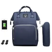 Large Capacity Baby Bag Diaper Bag Maternity Bag Mommy Bag Nappy Bag Stroller Bag with USB Charging Port,Navy