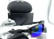 OAKLEY FLAK 2.0 XL MATTE BLACK BLUE POLARIZED GALAXY AFTERMARKET SUNGLASSES 9188