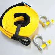 Snatch Strap 11000Kg*9m +2X Galv. Rated Shackle 4WD 4x4 Trunk OffRoad Recovery