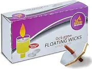 Octagon Shaped Floating Replacement Candle Wicks - Floating Oil Wicks - 1 Pack of 50 Pcs by Ner Mitzvah