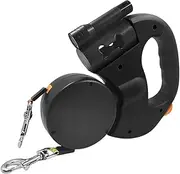 Retractable Dog Lead - Heavy-Duty Extendable Dog Leads, Two Pet Leashes with Led Light, Long Leashes for Dogs, Puppy Accessories with Locking Button for Small and Medium Breeds Night Walking Training