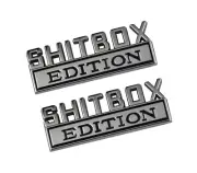 2pcs Metal Shitbox CAR Emblem For Silverado 1500 2500 3500 (Chrome)