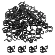50 Pcs Fuel Line Clamps Spring Band Hose Clamps 9mm , Black