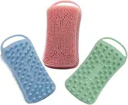 KAILIKETIY 3pcs Scrub Brush Scrubber Clean Bath Skin Side Use Woman Exfoliate Loofah Silicon Body Home Wash Shower Girl Exfoliating Brush Back Beard Scratcher Shampoo Silica Gel