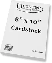 White 8" x 10" Cardstock - Blank SUPER Thick Paper - Heavy Weight 120lb Cover Card Stock for Inkjet & Laser Printer - 100 Sheets
