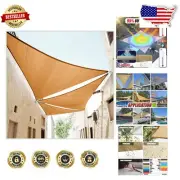 Triangle Shade Sail 18' in Sand - 190 GSM Heavy Duty HDPE for Weddings and More