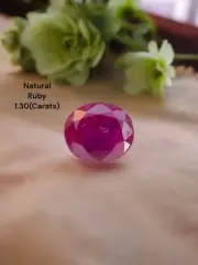 1.30 Carat Natural Ruby Faceted Loose Gemstone from Jigdalek Afghanistan