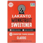 Lakanto, Monkfruit Sweetener with Erythritol, Classic, 30 Packets, 3.17 oz (90 g