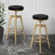 Levede 1X/2XBar Stools Swivel Barstools Velvet Kitchen Counter Adjustable Stool