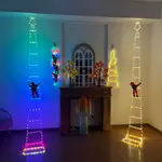 【居家家】LED聖誕梯子燈 防水帶攀登聖誕老人 適用於室內戶外 聖誕裝飾燈 聖誕樹 DIY 裝飾燈 梯子燈 掛燈 串燈