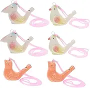 Healifty 6pcs Ceramic Musical Waterfowl Whistle Slide Whistle Bird Caller Funny Noise Maker Bird Noise Maker Chicken Breading Shaker Instruments Water Wistle Ceramics