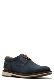Clarks(r) Monahan Plain Toe Oxford in Navy Nubuck at Nordstrom, Size 12