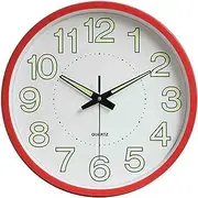 Glow in Dark Wall Clock, 12 Inch Luminous Fluorescent Shiny Large Garden Clock Silent Quartz Movement Waterproof Outdoor Clock Decoration Outside Clock (C)