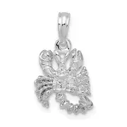 Sterling Silver De-Ani Rhodium-Plated Polished 3D Scorpio Zodiac Pendant